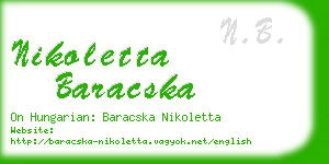 nikoletta baracska business card